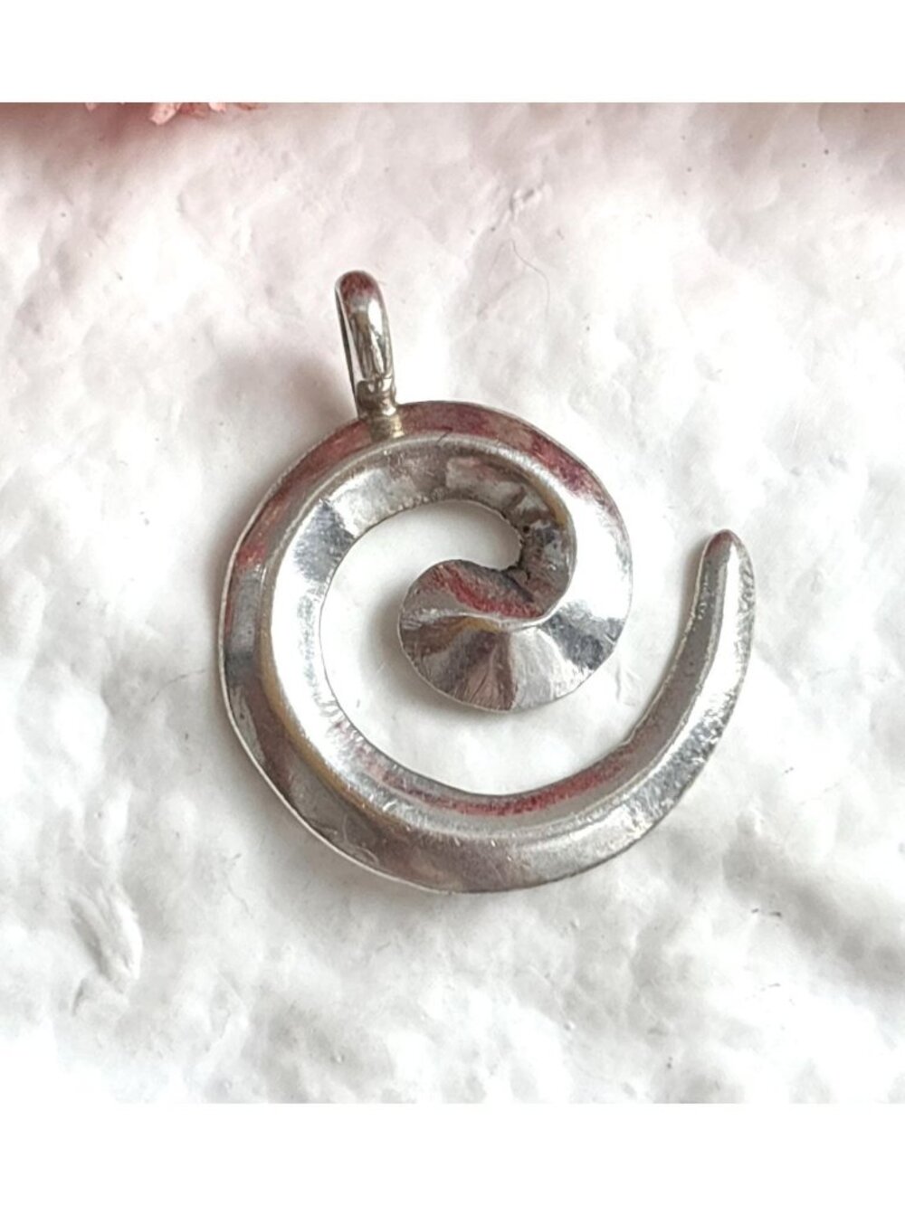 Swirly Shaped Minimalist Sterling Silver 925 Vintage Pendant | Charm
